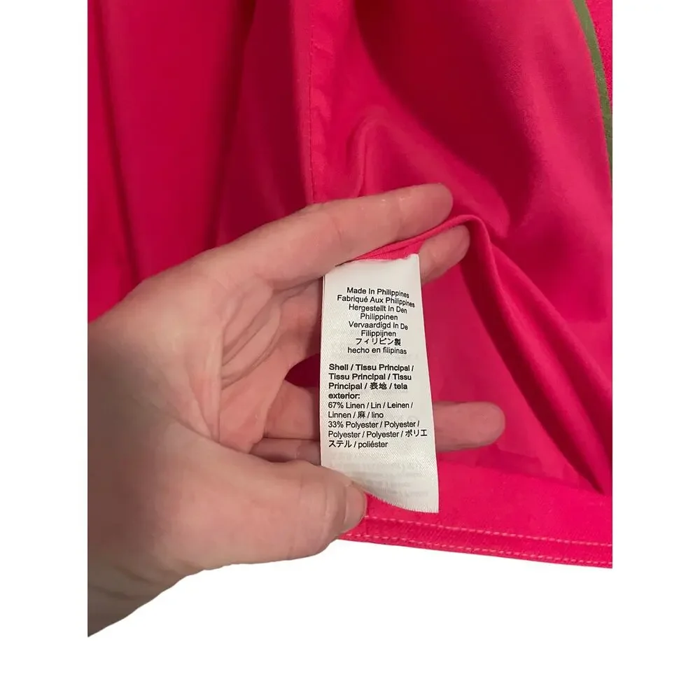 J.Crew Linen Blend Blazer Pink Career Lightweight Office Business Casual-sz 14